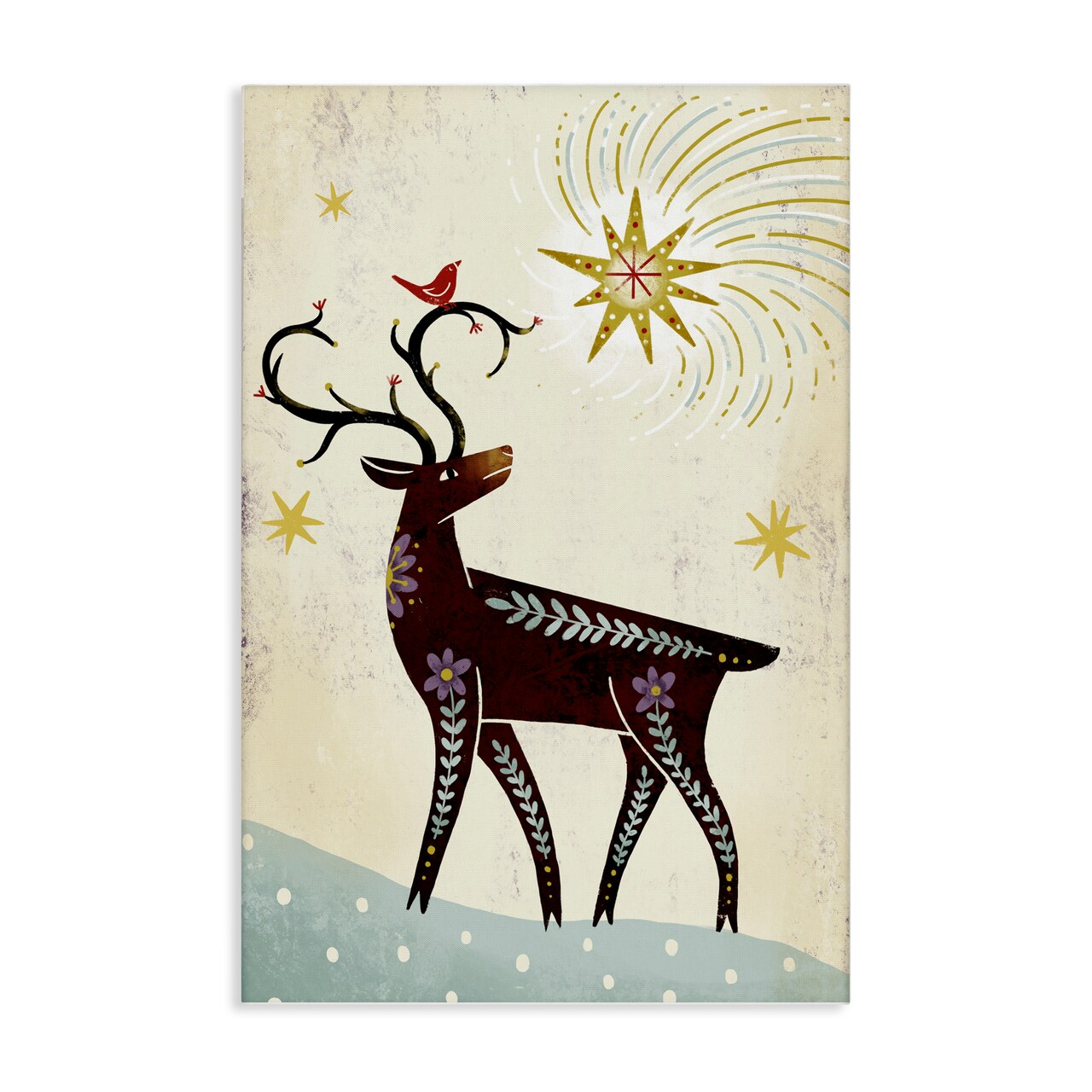 Stupell Industries Rustic Winter Deer Canvas Design by Hannah Moren